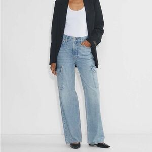 Denim Forum Farrah High Rise Wide Cargo Jeans